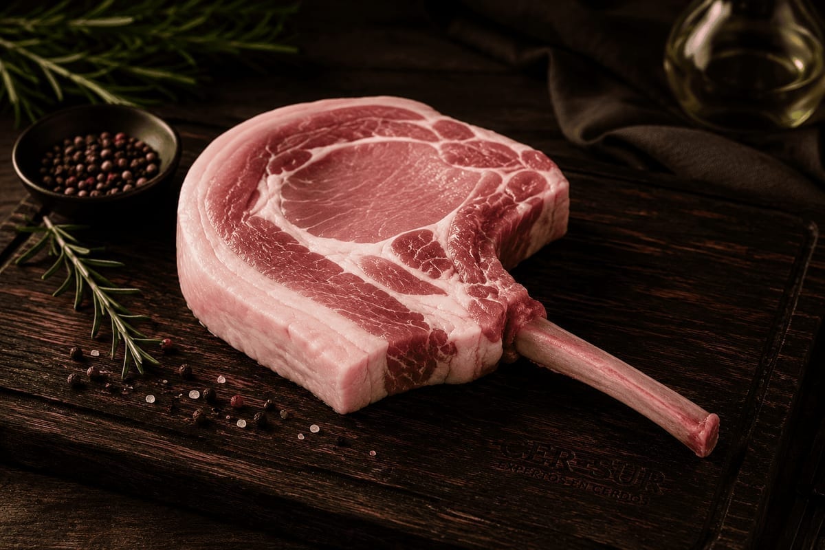Tomahawk Duroc — Crudo en cocina